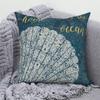 Juste de coussin de canapé bleu, taie d'oreiller, décoration de chambre à coucher, océan, mer, animal