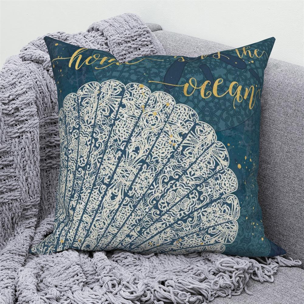 Juste de coussin de canapé bleu, taie d'oreiller, décoration de chambre à coucher, océan, mer, animal