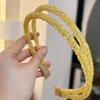 1PCS Fashion Candy Color Rhinestone Hairband For Women Girls Full Diamond Super Flash double Crystal Side Hair Band Headband