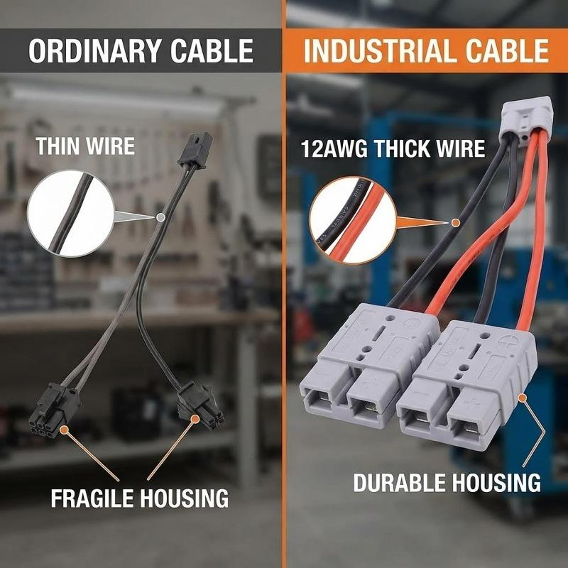 50A for Anderson Plug Connector Double Y Adapter 12AWG Car Cable Wires 33cm for Forklifts Stackers Vehicles Connecting Cable