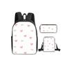 Bow Print 3Pcs/Set Backpack with Messenger Bag ,Pencil Bags for Boy/Girl Best Gift Cartoon Student School Bags