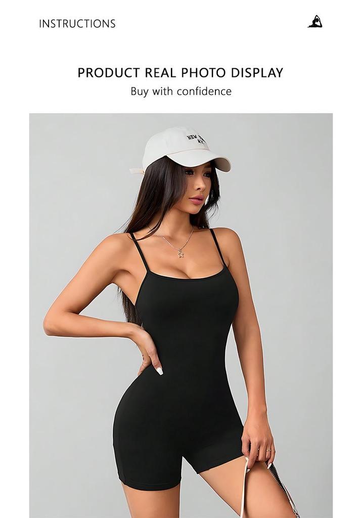 Plus Size Body Sculpting Camisole Jumpsuit for Yoga and Sports