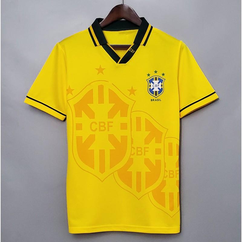 Fünf Sterne Brasilien Heim Auswärts 980204 Retro Trikot Nationalmannschaft Fan Edition Thailändischer Fußball