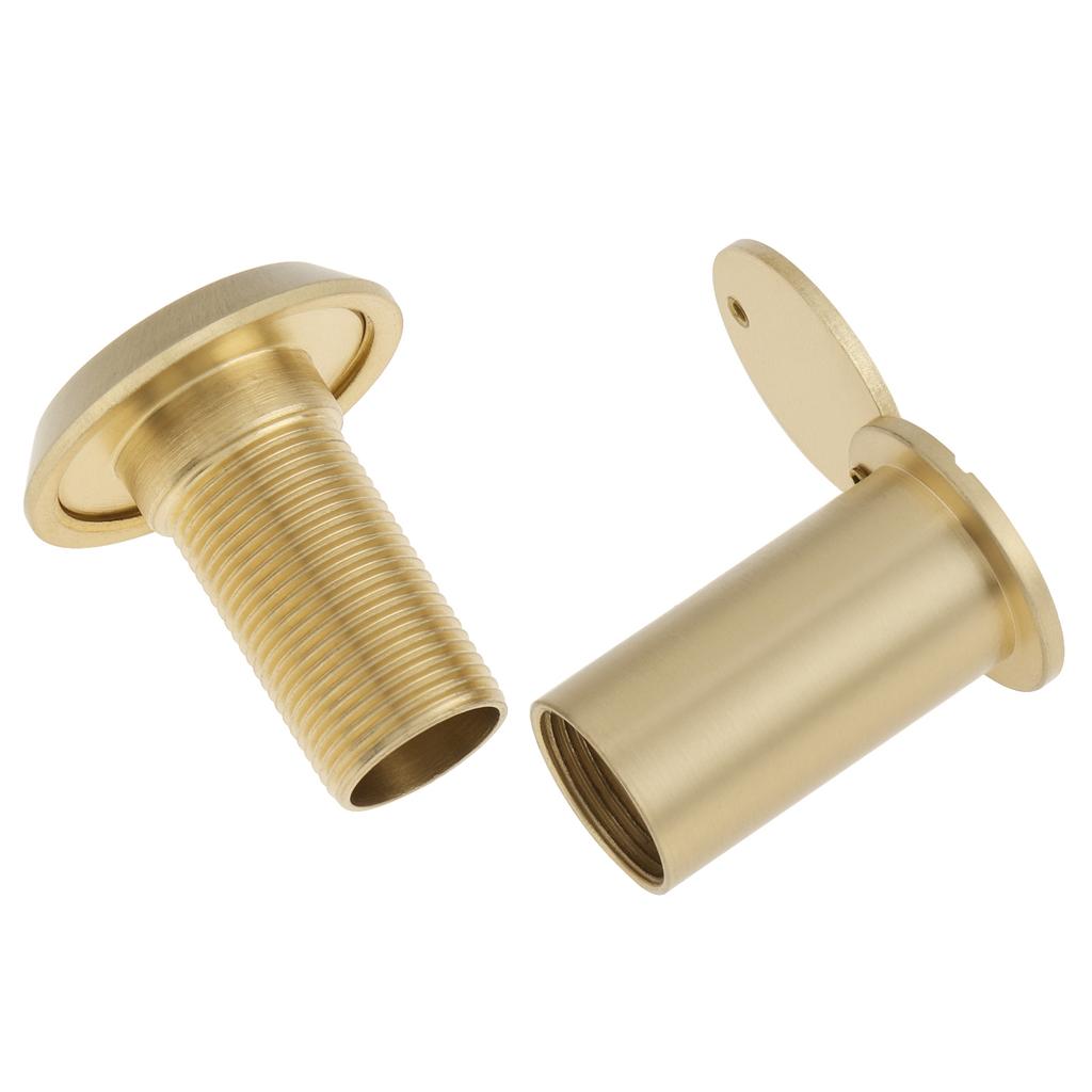 Solid Brass 16mm Door Peephole 200 Degree HD Lens Privacy Cover Titanium Drill Bit Heavy Duty Universal 35-55mm Door