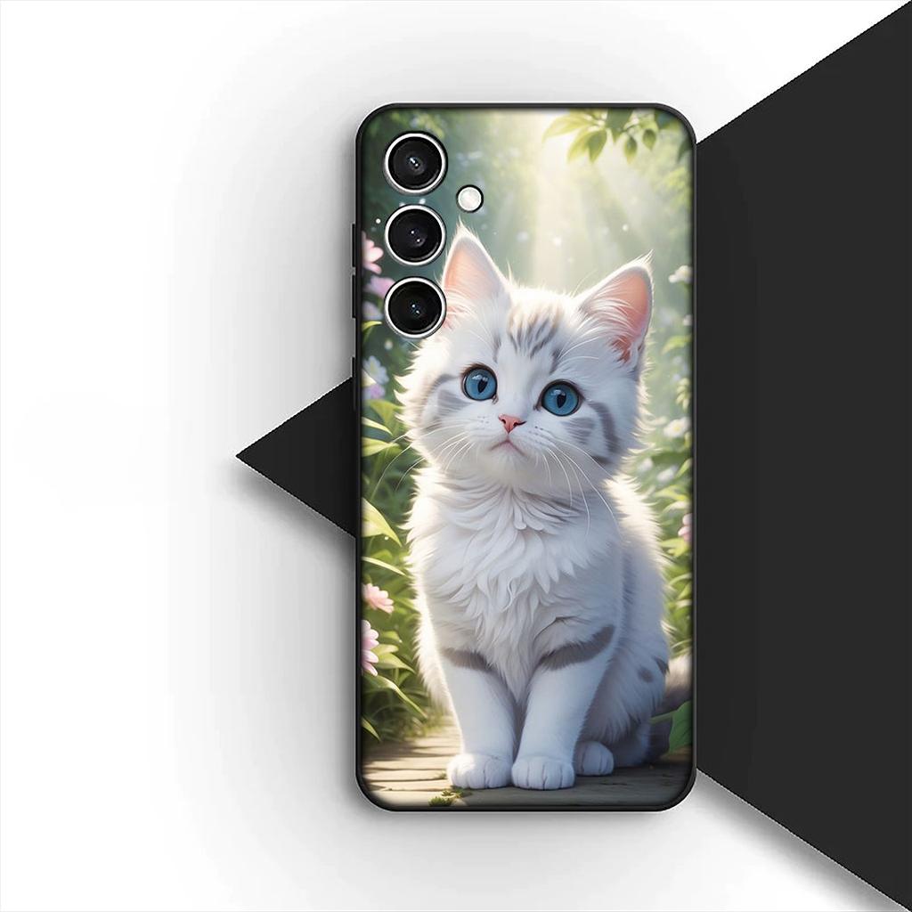 Cover for Samsung Galaxy S10 S8 S9 Plus A33 A34 A31 70 A71 A72 Note 20 9 8 S10E Casing Phone Case Cartoon Cat Meow Kitten