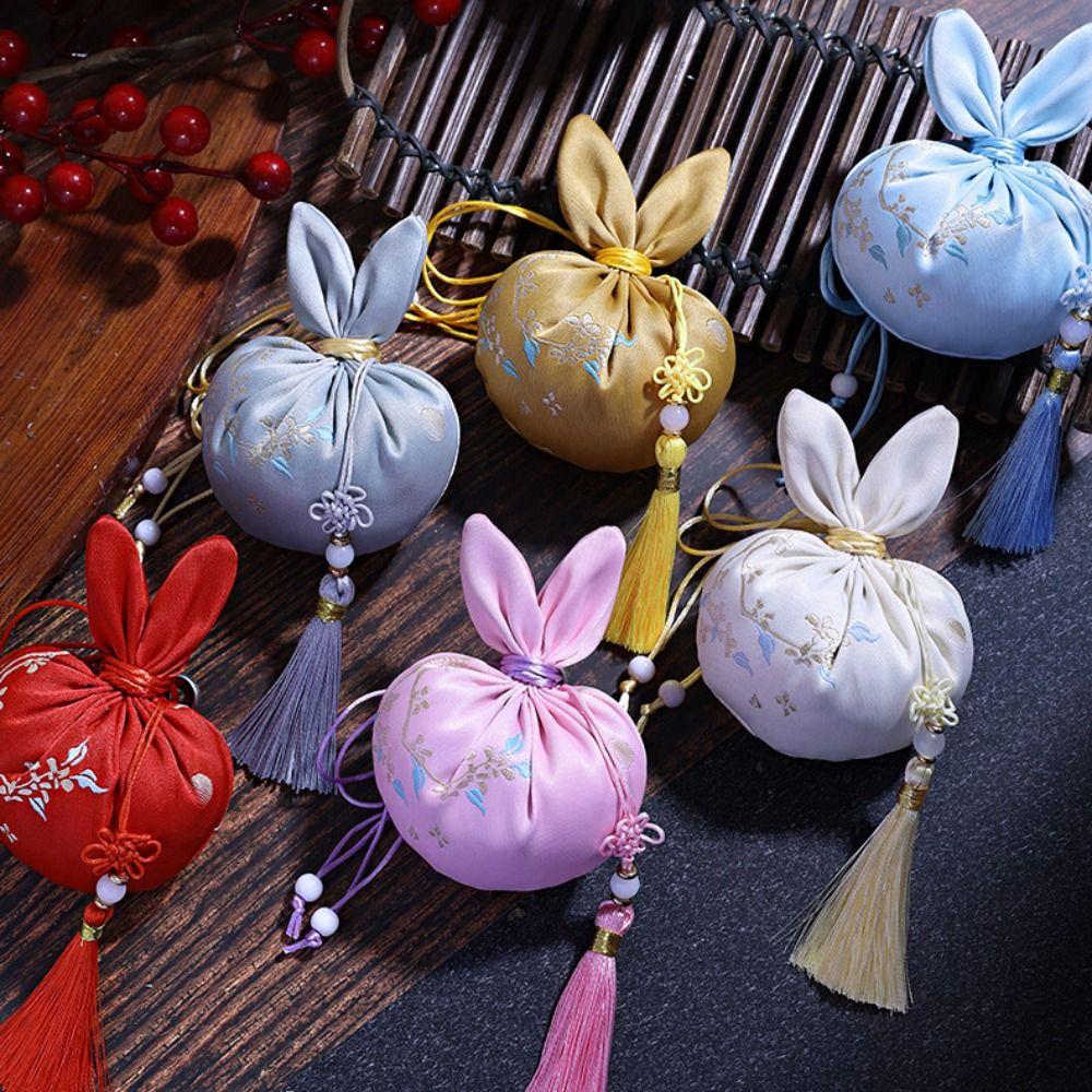 Handmade Mid-Autumn Festival Rabbit Sachet Bag Hanging Embroidery Sachet Pendant Home Decor