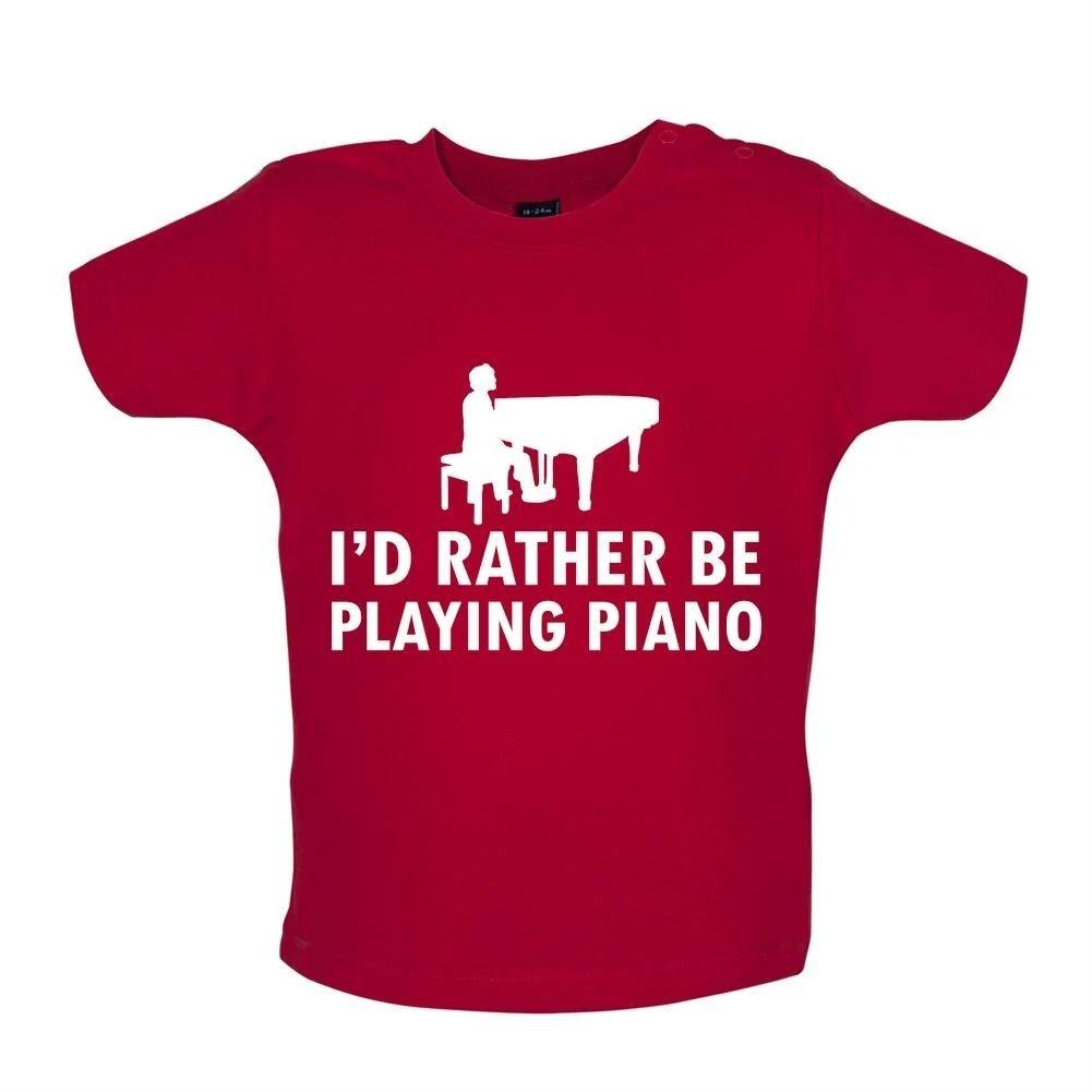 I D Rather Be Playing Piano - Kids T-Shirt / Bodysuit - Pianist Musician 110