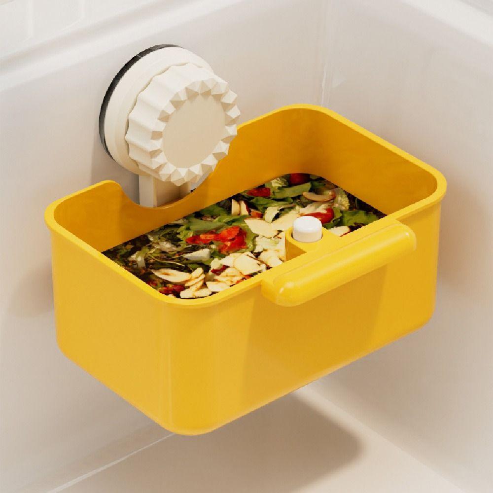 2Pcs Suction Cup Sink Strainer Basket Detachable Fruit Washing Filter Rack  Household