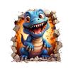 Ancient Creature Breaking Wall Dinosaur 3D Wall Sticker Creative Home Decor Removable Self-Adhesive