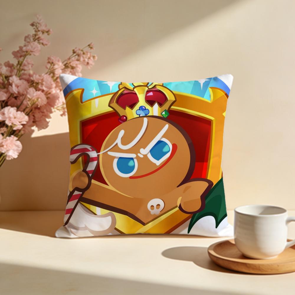 Trendy CCookie Run Kingdomable Cushion Cover Stylish Washable Pillow Cover Ideal for Couch Bedroom Car Decoration
