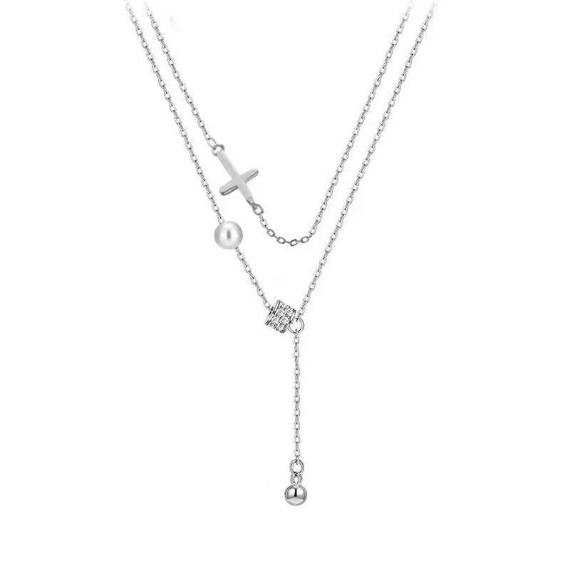 Cross Double Layer Waist Necklace - Luxury Hot Girl Style Clavicle Chain