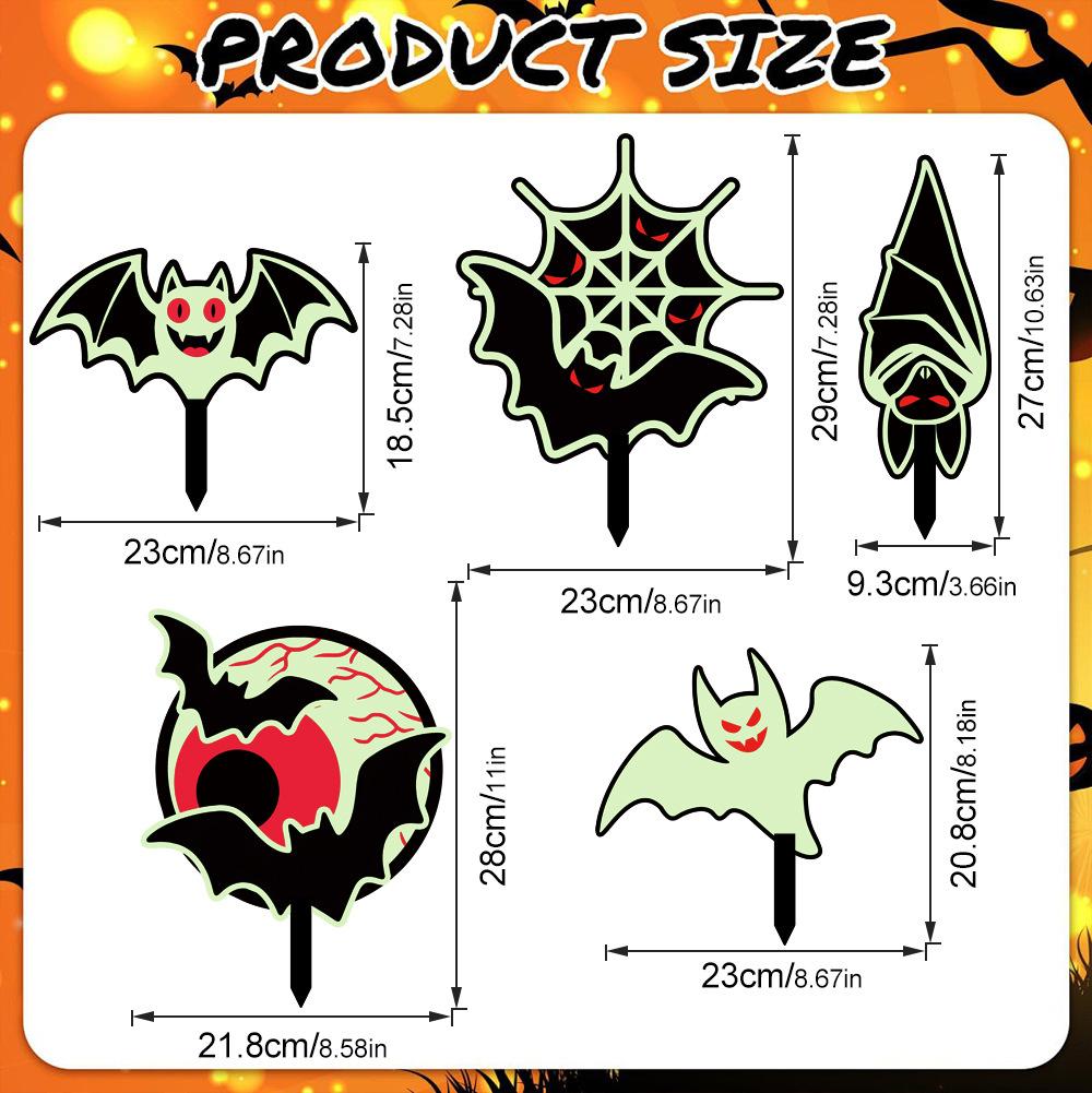 Outdoor Decorations - Glow in The Dark Skeleton Silhouette Lawn Signs for Halloween Lawn Garden Front Yard Decorations Outside