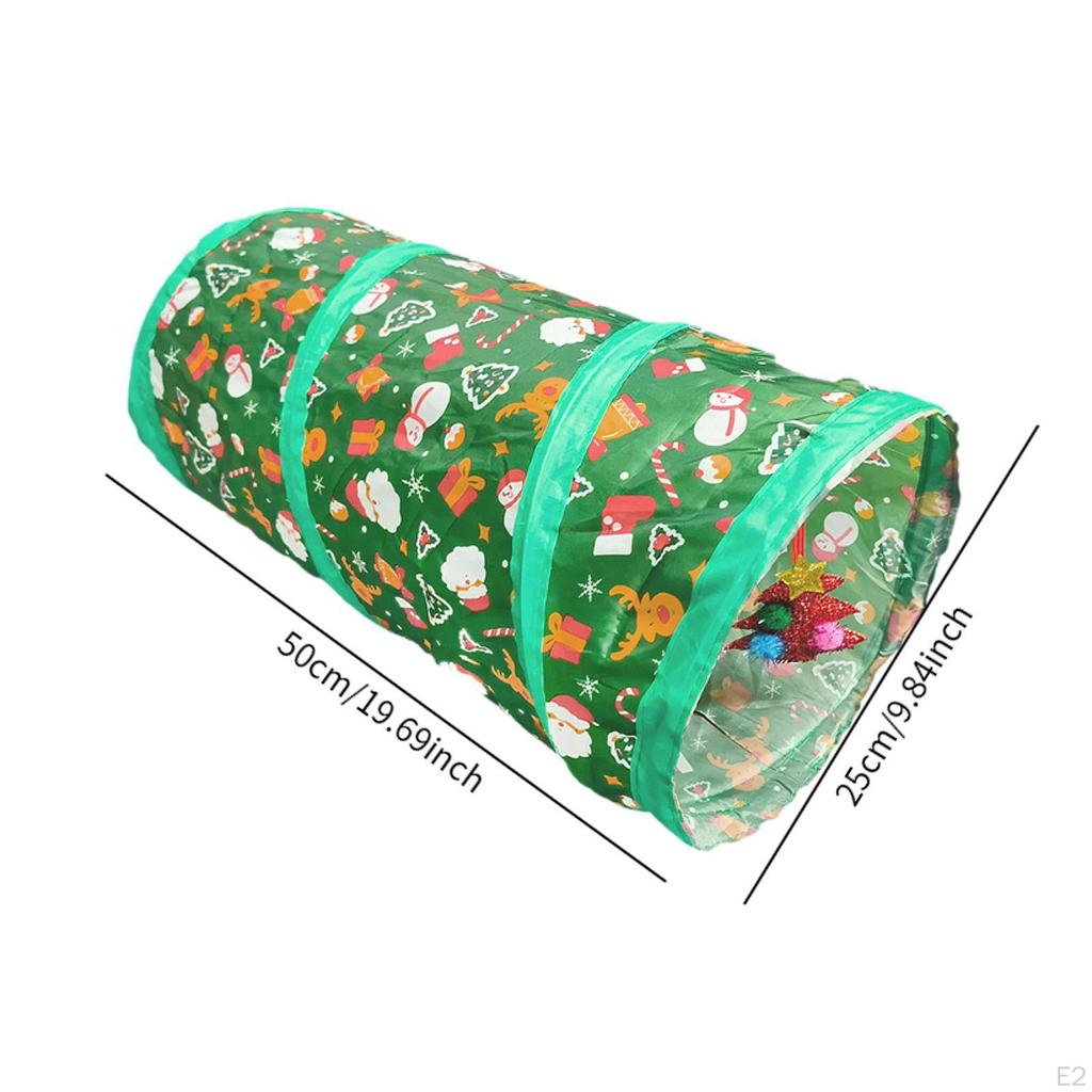 Cat Activity Maze Featuring Christmas Ball, Foldable Indoor Tunnel