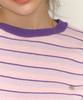 RONRON Stripe Puff Knit Pink Purple