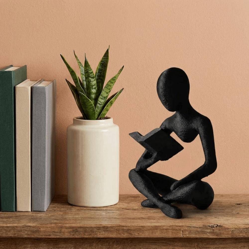 Mini Reader Sculpture Ornament Minimalist Reading Figure Ornament  Bookshelf Decor