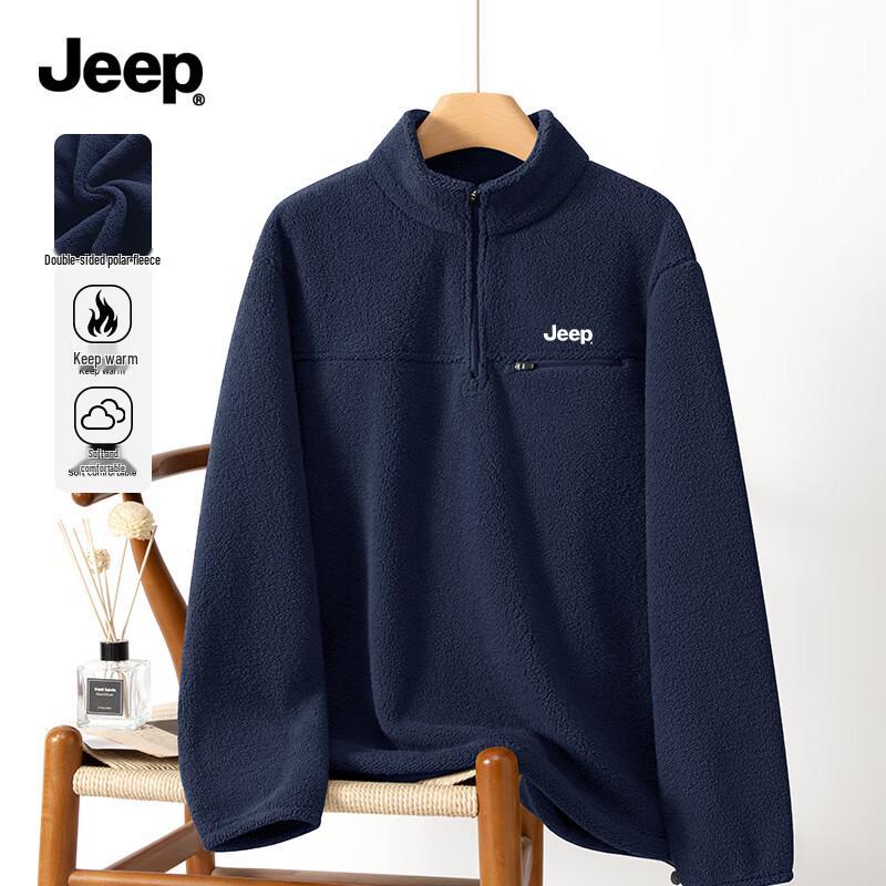 

JEEP Men s Half-Zip Fleece Pullover Sweatshirt L