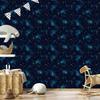 Watercolor Galaxy Wallpaper Navy Blue, Turquoise and Brown 50x1000