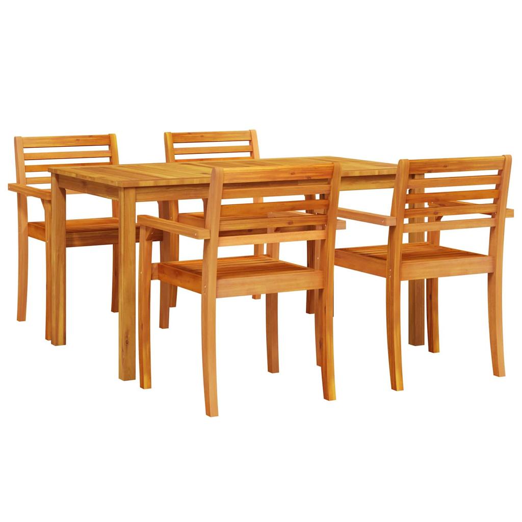 Garden Dining Set 5 pcs Brown Solid Acacia Wood