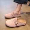 Wear Boken inner pedal retro outer drag women's summer half-care shoes to increase the height of Birken shoes bag head semi-new lazy sandals