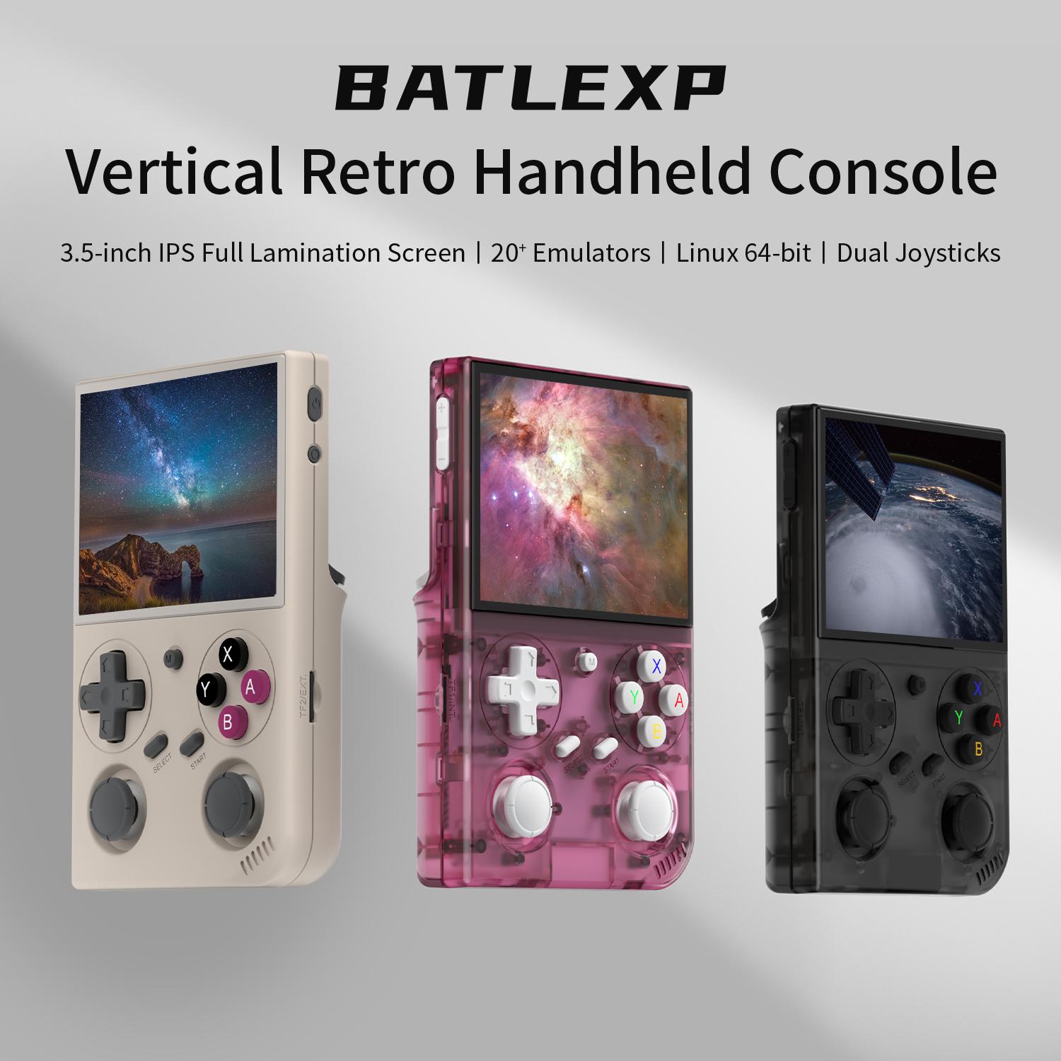 

AMPOWN G350 Retro Handheld Game Console 3.5 Inch IPS Screen Wired Controller ( with 64G Memory ) Grey