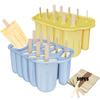 Einfach zu lösende Eis am Stiel Form Set Silikon Eis am Stiel Form Gefrierschrank Sommer Hausgemachter Hersteller Eis Pop Form Tablett mit Holz Eis am Stiel Stöcken