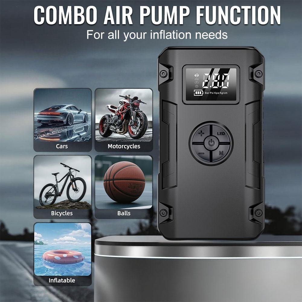Car Jump Starter Car Battery Starter Air Pump Car Accessories Outdoor Activity Emergency Charger Power Bank Auto Starting Device Emergency Start