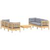 VidaXL Bois de Pin Salon de Jardin 7 pcs avec Coussins Mobilier de Patio Meubles d'Extérieur Mobilier de Jardin Meubles de 3096117