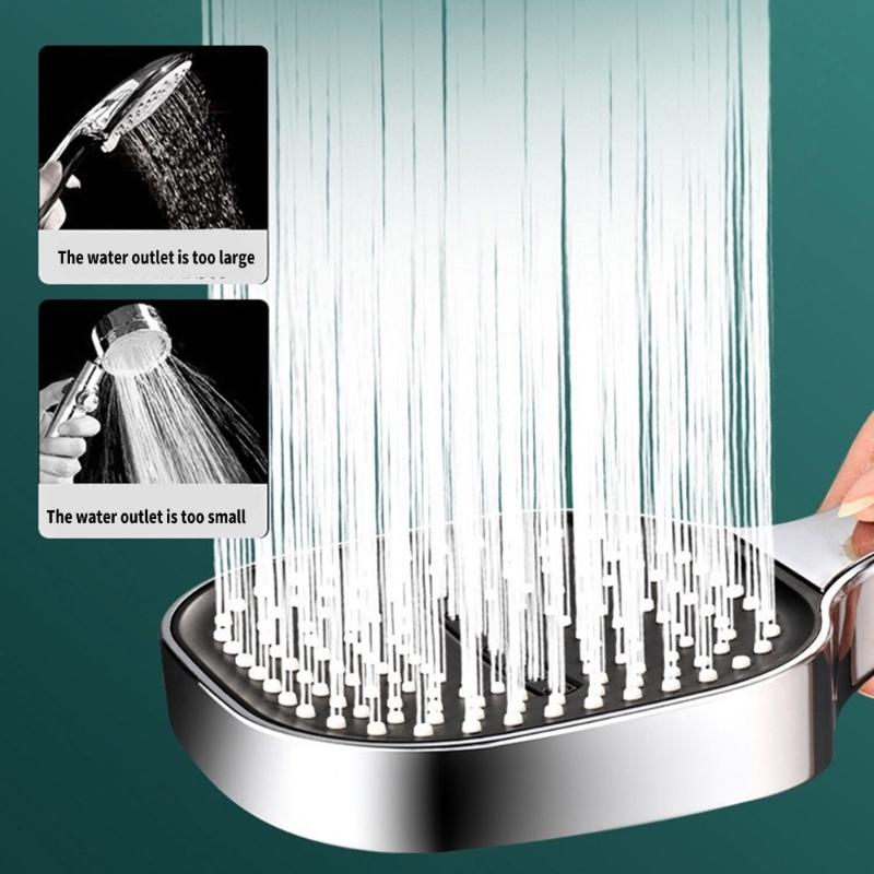 Universal 13cm Shower Head with Not Clogging Nozzles Universal Shower interfaces ABS for High Pressure Bathroom Use