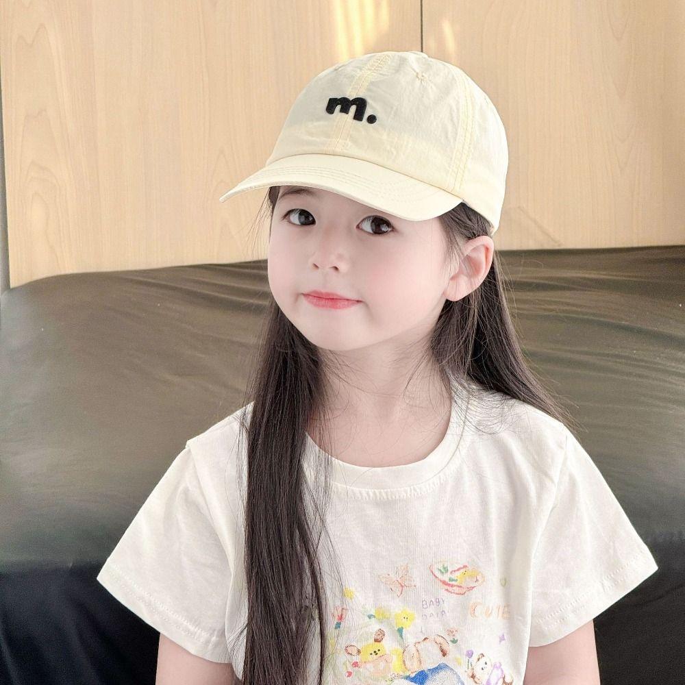 

Embroiderey Quick Drying Sun Hat Letter M Teenagers Peaked Cap Spring Children Baseball Hat Beach рожевий