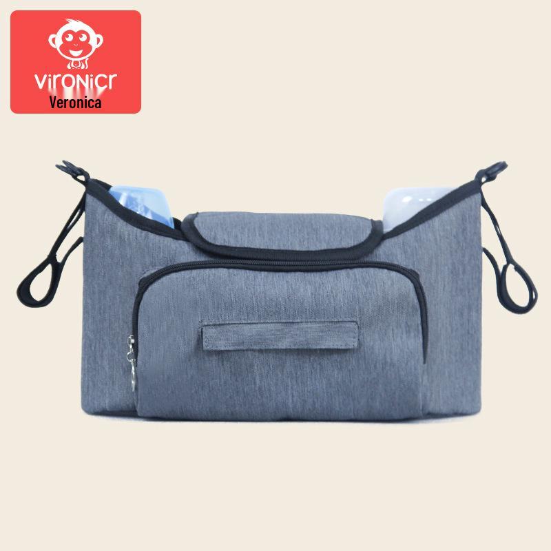 

Universal Baby Stroller Hook and Storage Bag with Shoulder Strap сірий колір