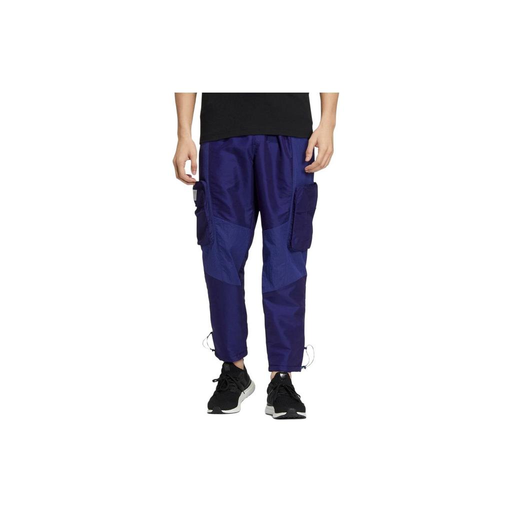 adidas Solid Color Loose Fit Multi Pocket Casual Adjustable Cuff Cargo Pants Men Pants Indigo HT0524