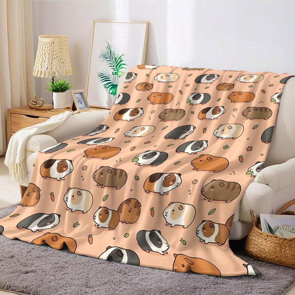 Jmg Household Supplies Unisex Coral Cute Guinea Pig Flannel Blanket Warm Soft Halloween Christmas Couch Warm Cozy Decorative Decor Gift For All Season