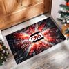 Fulham Football Print Crystal Velvet Rug, Comfortable Water Absorbent Non Slip Indoor Floor Carpet