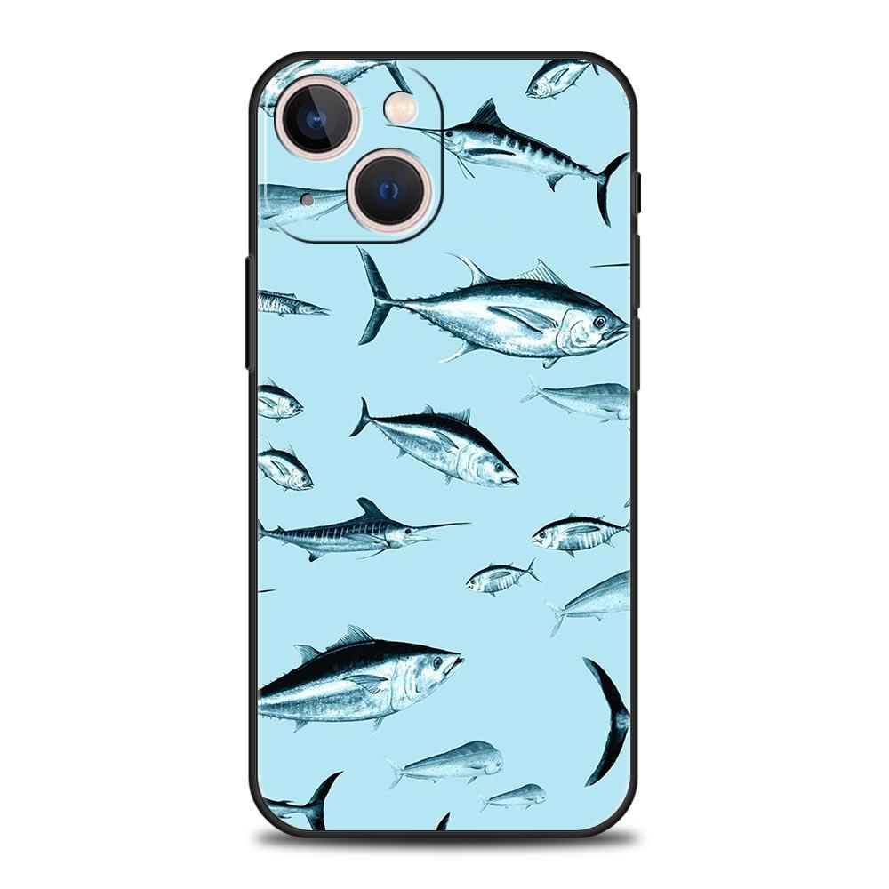 Phone Case For iPhone 16 15 14 13 12 11 Pro Max XS X XR SE 7 8 Plus Protective Shell Bluefin Tuna iPhone 16e Soft TPU Cover iPhone 15 Pro