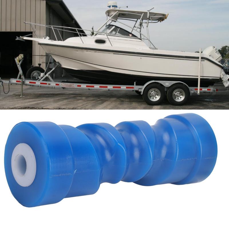 8inch Self Centering Keel Roller Bow Stop Heavy Duty PU Trailer Roller Bow Stop 0.67in Center Aperture for Boat Trailer Yacht