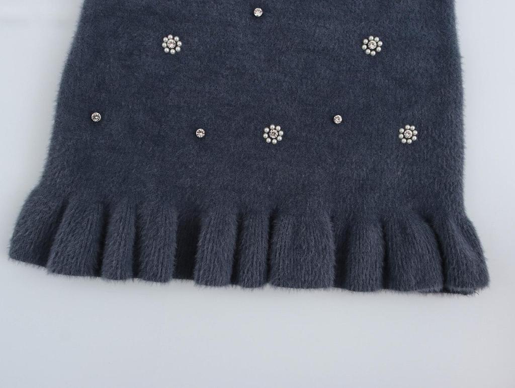 Women's Beaded Halter Neck Sleeveless Dress - 2024 Autumn/Winter Fashion Style