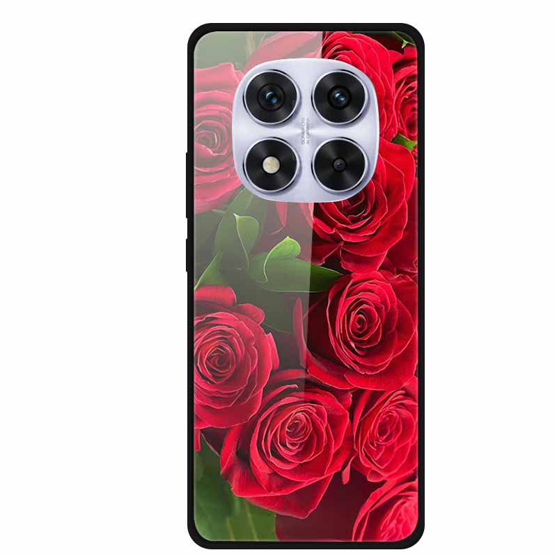 Tempered Glass Case For Redmi Note 14 Pro Coque 14Pro Flowers Phone Cases For Xiaomi Redmi Note14 Pro Hard Back Cover Case Funda