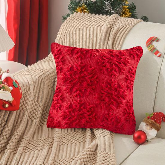 Throw Pillowcase 3D Snowflake Embroidery Hidden Zipper Closure Pillow Cover Bedroom Living Room