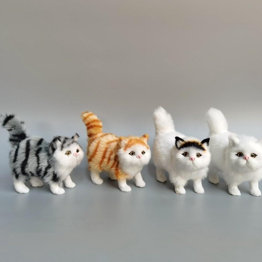 Fluffy Soft Kitten Plush Doll Toy Artificial Simulated Cat Realistic Mini Cat Plush Toy  Home Decor