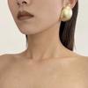 New Metal Round Earrings With Fashionable Personality Gold Frosted Earrings Women's Trendy Jewelry Accessories