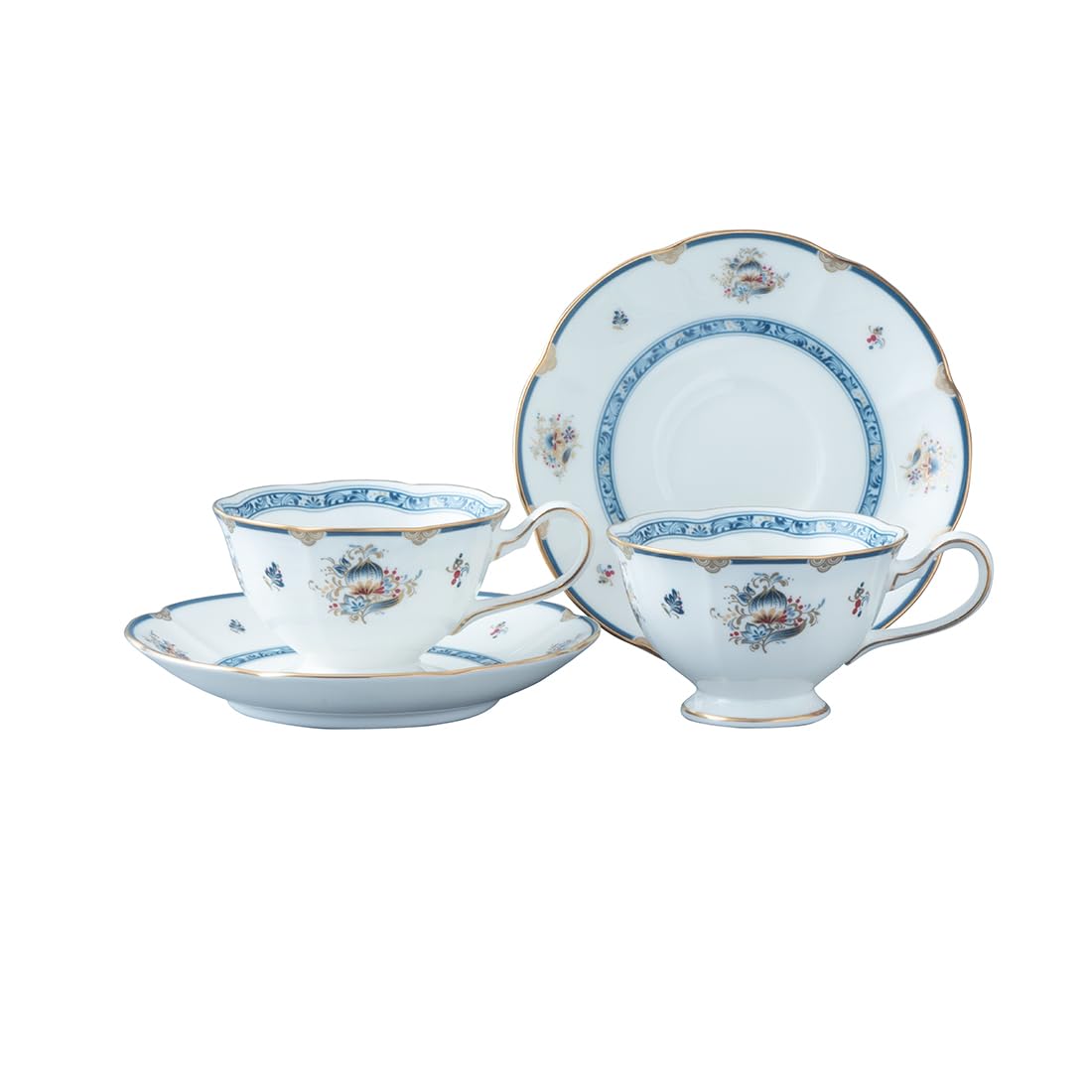

NARUMI Sharilamoon Cup and Saucer Stylish Perfect for Tea and Wedding Made in Gift Set, 230cc, Retro, Modern, Elegant, Pair, Coffee, Gift, Japan, синий