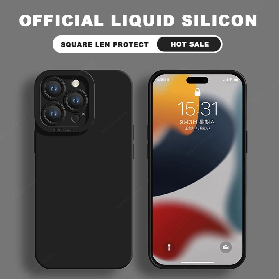 Strap Phone Case For iPhone 16 14 15 Plus 12 13 Mini 11 16 Pro X XR XS Max 16E SE Lanyard Liquid Silicone Protector Soft Cover