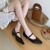 2025 Spring New Round Head with Soft Sole Doudou Pregnant Women Open Spring Short Thick Heel Commuting Work Women's Single Shoes