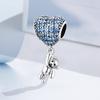 WOSTU Real 925 Silver Blue Series Moon Plane Space Beads Astronaut Charm Owl Pendant Fit Original Bracelet DIY Necklace