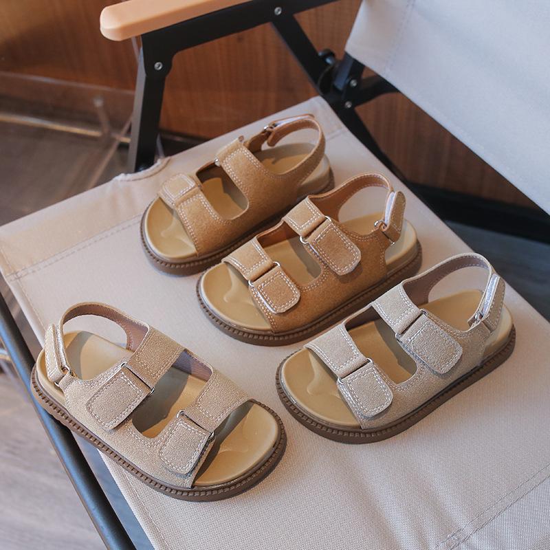 Kids' Matte Leather Birkenstock Sandals - Summer Beach & Sports Non-Slip Soft-Sole Shoes for Boys & Girls