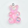 Large Resin Cartoon Bear Keychain with Transparent Sequin Pendant