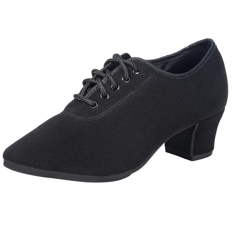 Women's Professional Latin Dance Shoes with Mid-High Heel and Soft Sole for Ballroom, Teacher Training, and Square Dancing.