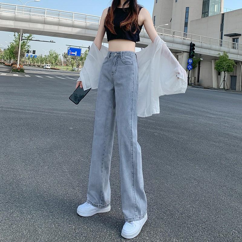 Jeans Women's Spring and Summer New High Waist Loose and Thin Wide Leg Women's Denim Trousers Supply