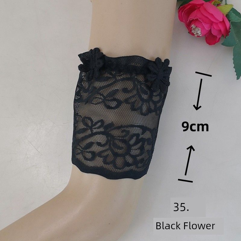 

Красивые Модные Женские Перчатки до Локтя с Кружевом 35 black flowers a pair of arms 26-32cm One size