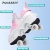 Children's 4-wheel Dual-purpose Roller Shoes Outdoor Kids Deformed Shoes With Wheels Fashion Parkour Sneakers For Girls Gift